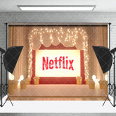 Aperturee - Aperturee Light Twinkling Beige Curtain stage Photo Backdrop